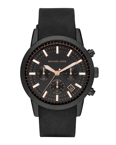 michael kors chronograph black|Michael Kors black watch men.